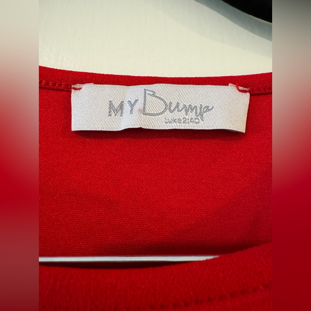 Maternity My Bump short sleeved Elegant Red Midi Dress size small - Picture 2 of 6